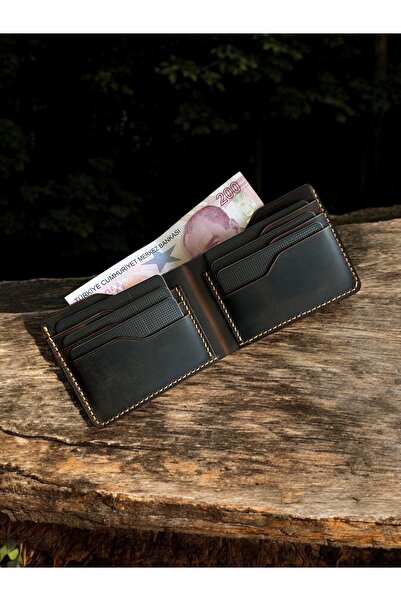 Kalkan deri Safir Leather Genuine Handmade Italian Leather Wallet – Minimalist, Vintage, Premium Men's Card Holder