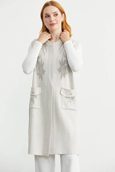 Sementa Довгий вовняний жилет з кишенями - Камінь