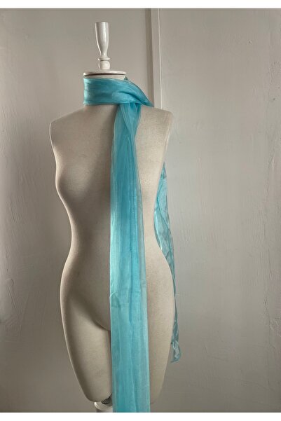 Nurcanilirboutique Bebe mavisi Pelerin Tarzı Uzun fular kuyruklu (2Metre civarı)