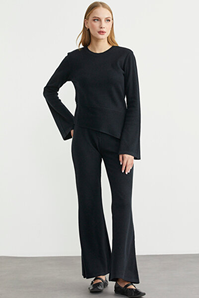 Sementa Double Pants Sweater Knitwear Set - Black