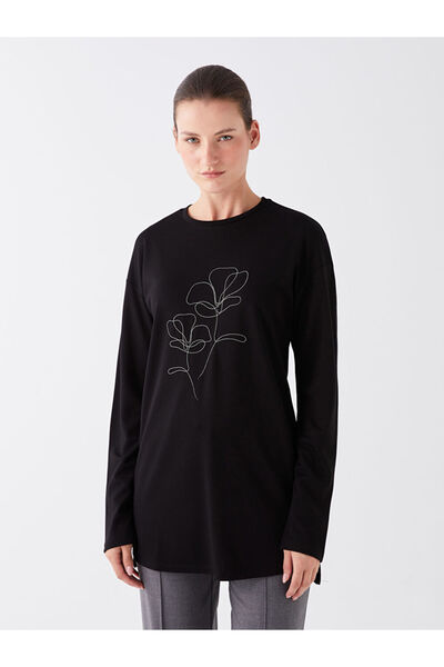 LC Waikiki Crew Neck Stoned Long Sleeve Women's Tunic