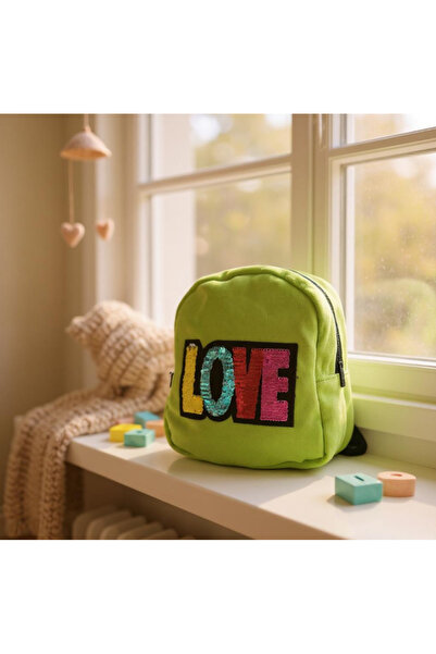 Dolphin PBR-676 KADIFE SIRT CANTASI (Yeşil Love)