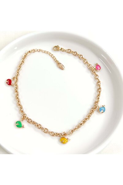 Güler Yüzlü Silver XUPING RENKLİ MİNELİ BALIK HALHAL ROSE 26+3 CM