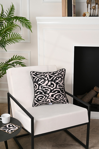 decofav Husă pentru pernă din catifea din piele cu model abstract minimalist ...