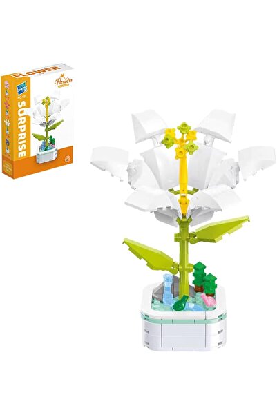 Innovium Innovium™ 3D White Lily Flower Construction Set, 128g, Dimensions 19.5 × 14 × 4.2 CM, ABS