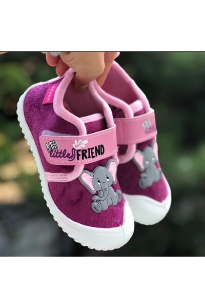 Pandalina Orthopedic Girls' Slippers Nursery Home School Shoes Non-Slip Sole Velcro Nursery Shoes