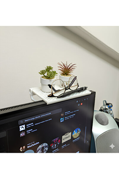 Szdesing Monitör Üstü Figür Rafı Setup Bilgisayar Aksesuarları