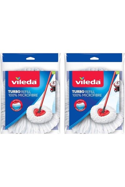 Vileda Set 2 rezerve mop, Vileda, Microfibra, Alb, 16.5x30x22cm