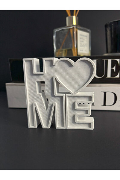 Gragold3Design Dekoratif Beyaz HOME Yazısı – Modern Masaüstü & Raf Aksesuarı