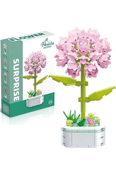 Innovium Innovium™ 3D Carnation Flower Construction Set, Pink and Green, 128g, Dimensions 18 × 10 × 9 CM