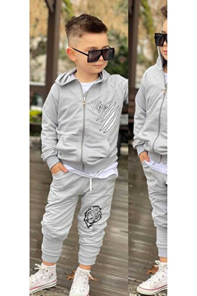 zavera for kids Boy's Lion Printed 3-Piece Tracksuit Set 2 Thread Full Lycra