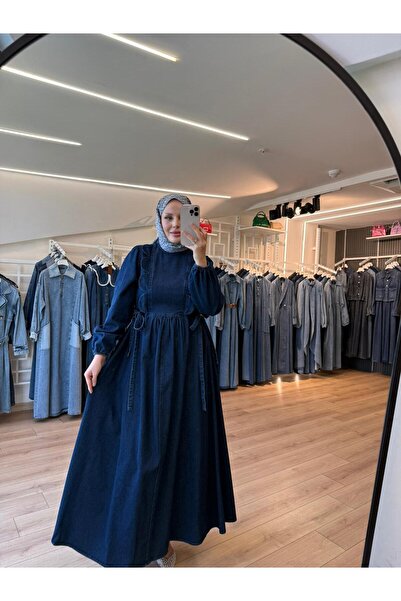 OlaLady Kadın Heidi Modeli Tesettür Denim Kot Elbise
