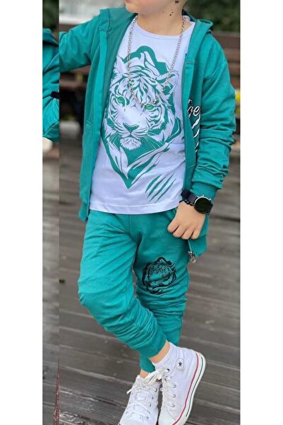 zavera for kids Boy's Lion Printed 3-Piece Tracksuit Set 2 Thread Full Lycra