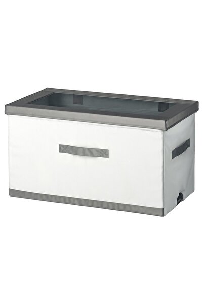 IKEA JÄTTEBJÖRN Box with lid, white/grey, 81 x 45 x 44 cm