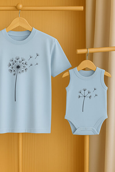 SVART WEAR طقم ملابس للأم والطفل من القطن يتكون من تي شيرت كبير الحجم + بدلة ...