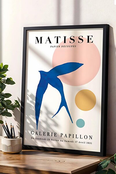Saturn Henri Matisse Swallow Framed Painting - Paper Cut Art - Eclectic Style Wall Decor