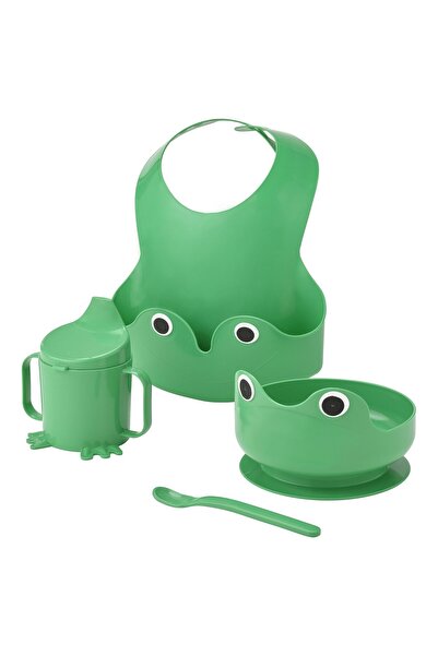 IKEA MATA 4-piece eating set, bright green