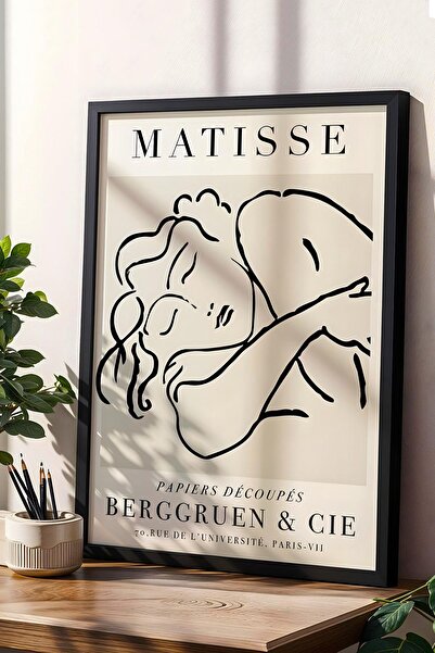 Saturn Henri Matisse Sleeping Woman Framed Painting - Paper Cut Art - Eclectic Style Wall Decor