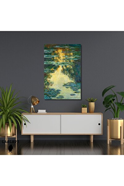 GAAGART Tekli Dikey Kanvas Claude Monet Water Lilies