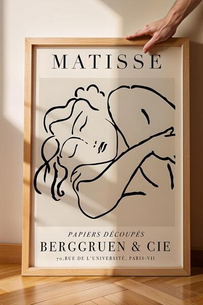 Saturn Henri Matisse Sleeping Woman Framed Painting - Paper Cut Art - Eclectic Style Wall Decor