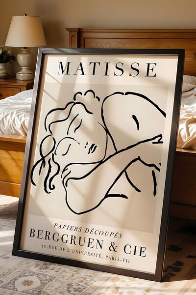 Saturn Henri Matisse Sleeping Woman Framed Painting - Paper Cut Art - Eclectic Style Wall Decor