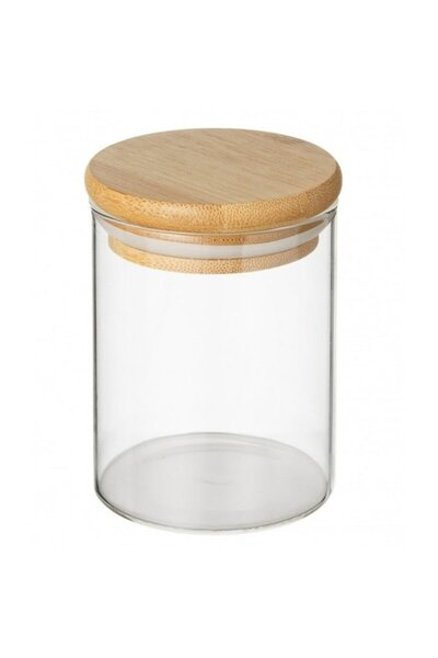 FRANDIS Glass storage jar with bamboo hermetic lid and silicone seal, Frandis, 0.3 L
