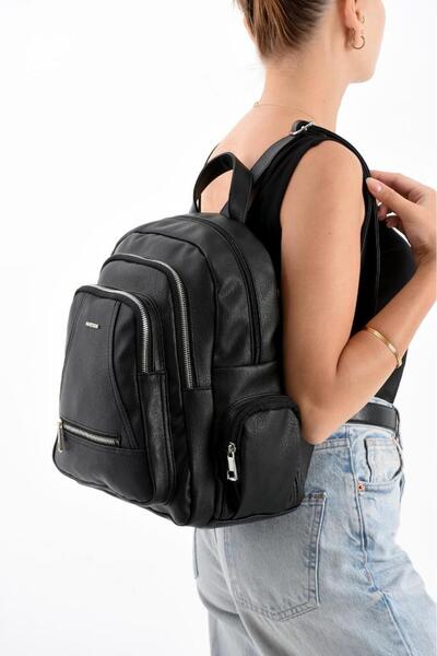 Baginn Faux Leather Women's Backpack 35*25 cm Mega Bag Suitable for Daily Use Multi-Pockets Lined Inside