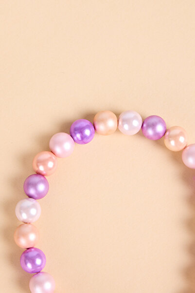 BEAD COLLAR MOR PEMBE İNCİ NAZAR CHARMLI KEDİ KÖPEK TASMASI / KOLYESİ