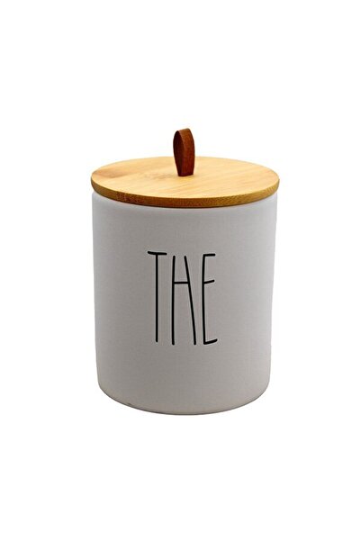 FRANDIS Ceramic tea container with bamboo lid, Frandis, white