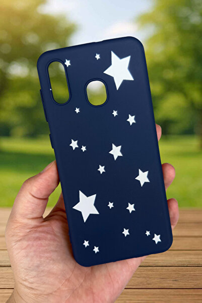 Vip Case Samsung Galaxy A20 Uyumlu Mini Yıldız Desenli Silikon Darbe Emici Klasik Korumalı Rubber Kılıf