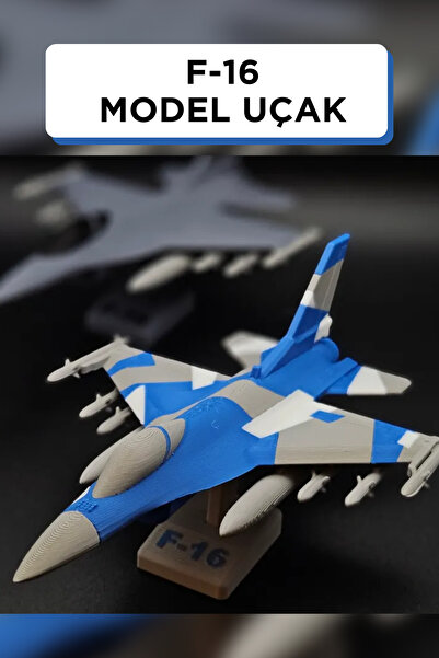 Genç 3D F-16 Savaş Uçağı Modeli | Koleksiyonluk Dekoratif Maket | 3D Tasarım