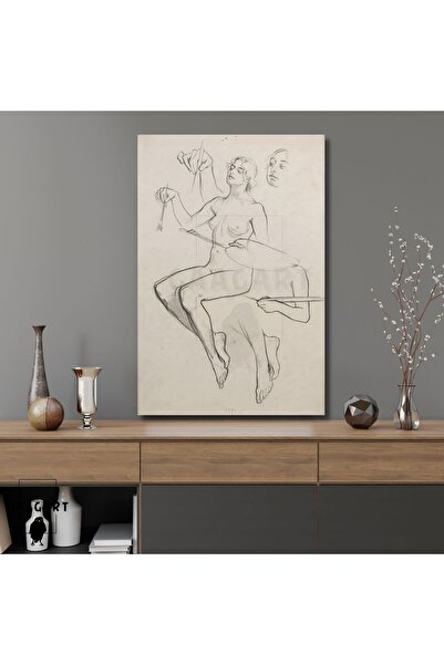 GAAGART Tekli Dikey Kanvas Alphonse Mucha Female Nude