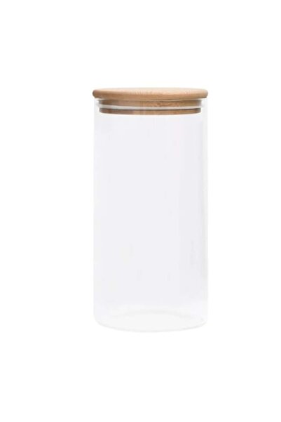 FRANDIS Glass Storage Jar with Bamboo Lid and Silicone Seal, Frandis, 1.5 L