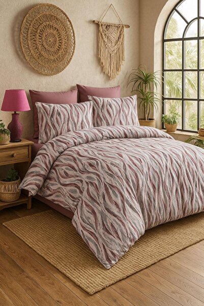 Lorateks Clai̇re Double Duvet Cover Set with Elastic Sheets |   Pillow |   Do...
