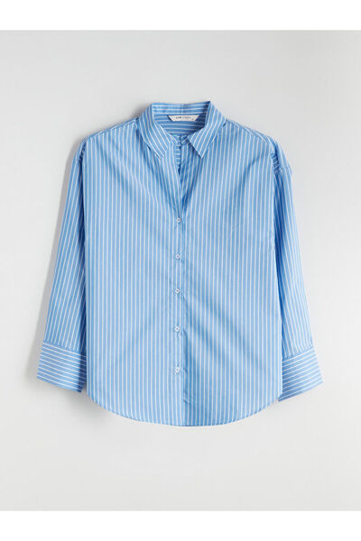 LC Waikiki Cămașă de damă din poplin oversize cu dungi