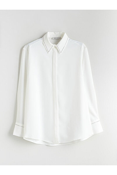 LC Waikiki Бяла широка дамска блуза Aerobin