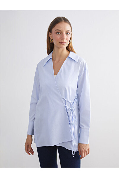 LC Waikiki Blue Tie-Waist Women's Shirt Tunic