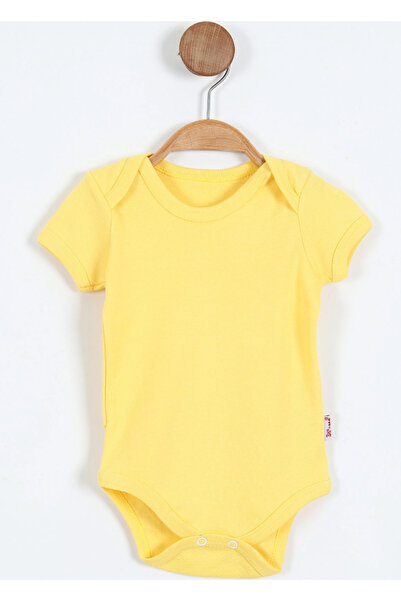 Dominant Yellow (6-12 Months) Short Sleeve Baby Bodysuit with Snap Fasteners