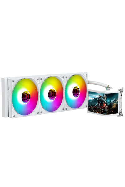 SPEARPC TRYOFLOWX360 CURVE Liquid Cooler 360mm (Curve 6.8'' 2k@60hz PROGRAMMABLE SCREEN) White Color