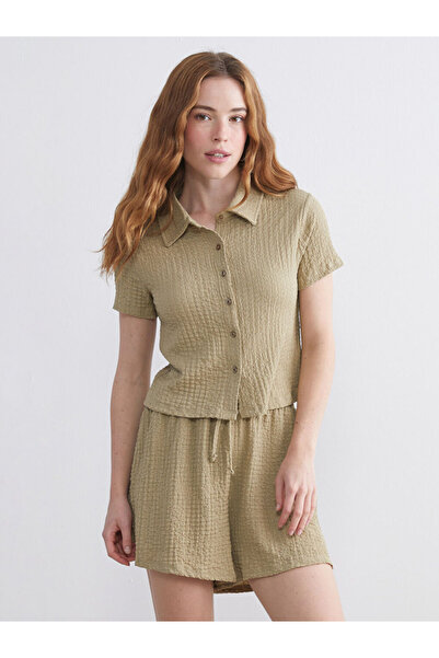 LC Waikiki Sparkling Choices Textured Women's Shirt from Shining Store