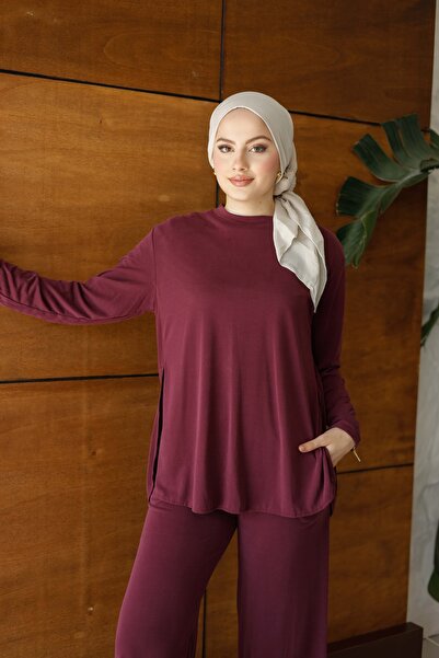 MOONSC Flexible and Soft Textured Premium Double Set Mürdüm