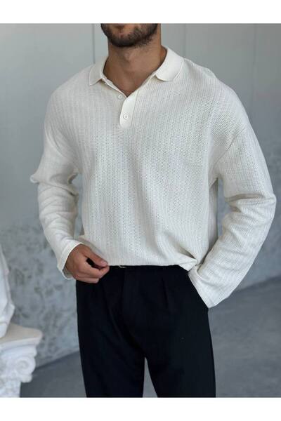 OKSHEN Men's Buttoned Knitwear Sweater