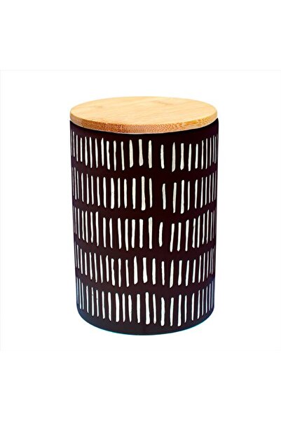 FRANDIS Ceramic Container with Bamboo Lid, Frandis, Black/White, Serigraphie Model
