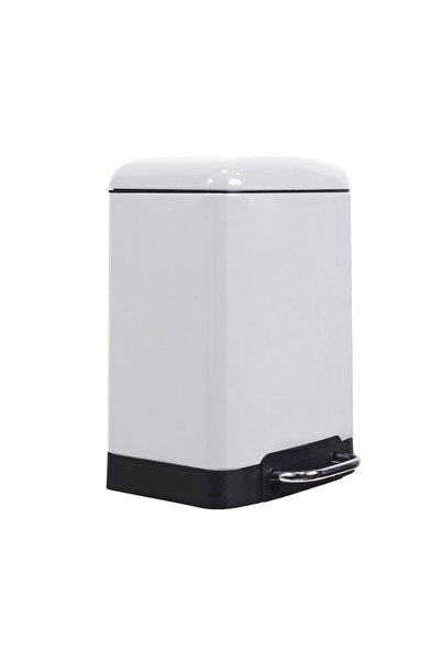 FRANDIS Trash can 6L with pedal, silent closing, rectangular, Frandis, removable plastic bucket, matte white