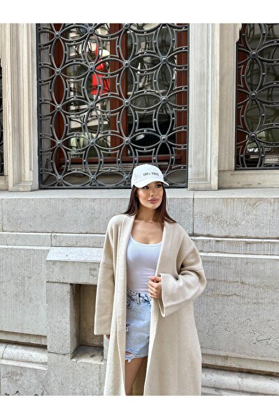 DEHA textile سترة ماكسي بوي الشتوية من التريكو مع بطانة من الصوف السميك، الطول 145 سم، مقاس قياسي