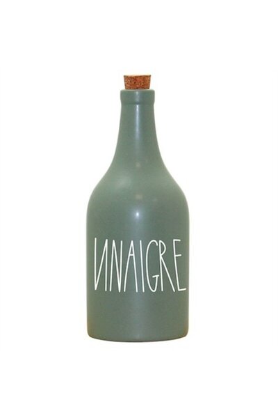 FRANDIS Sticlă ceramică cu dop de plută pentru oțet, 500 ml, Frandis, verde m...