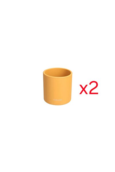 Porland Fancy Mustard Silicone Baby Training Cup Set of 2 7 cm