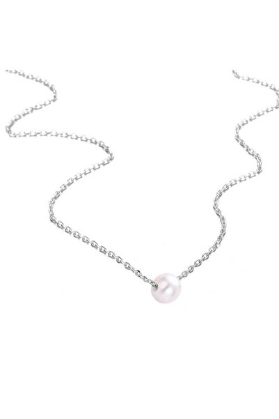 KESNUP Κολιέ με μαργαριτάρια Ιούλιος με λευκό μαργαριτάρι από ασήμι