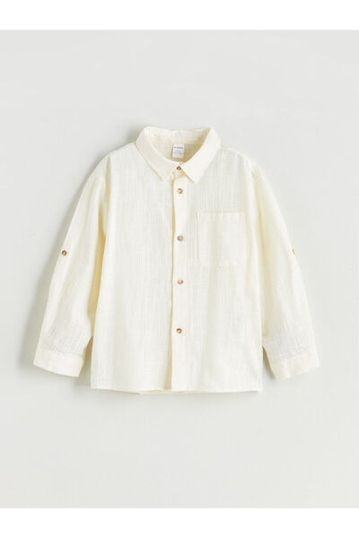 LC Waikiki LCW Kids Bej Uzun Kollu Erkek Çocuk Gömlek