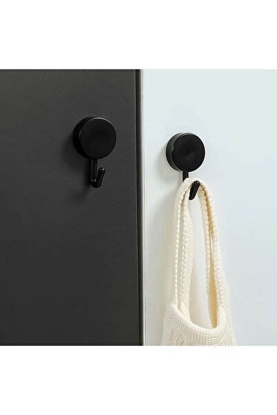 Decoramo Home Siyah 5'Li Yapışkanlı Duvar Askısı Kancalı Askı Mutfak Banyo Askı Kendinden Yapışkanlı Askı